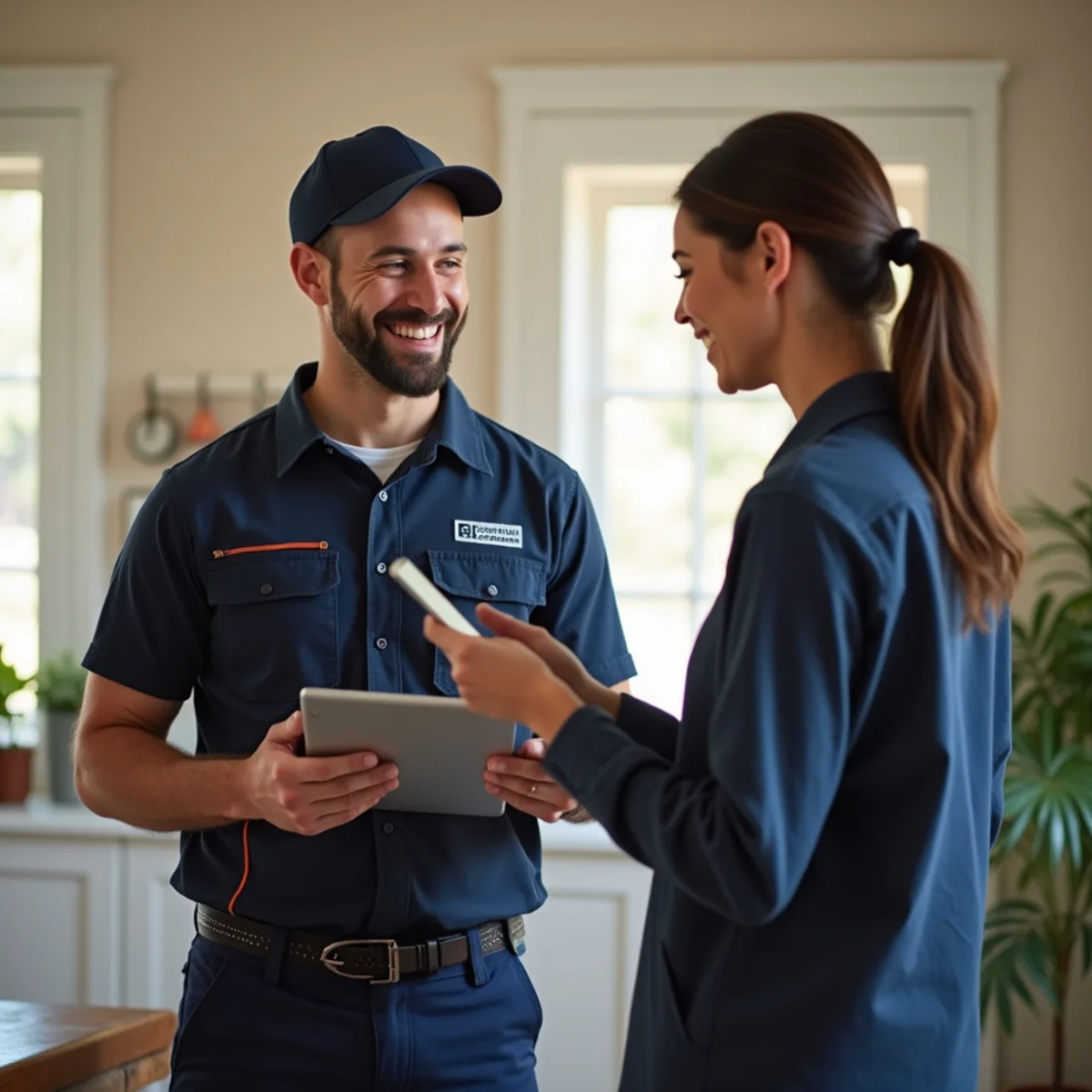 Plumber consulting with a Sacramento homeowner
